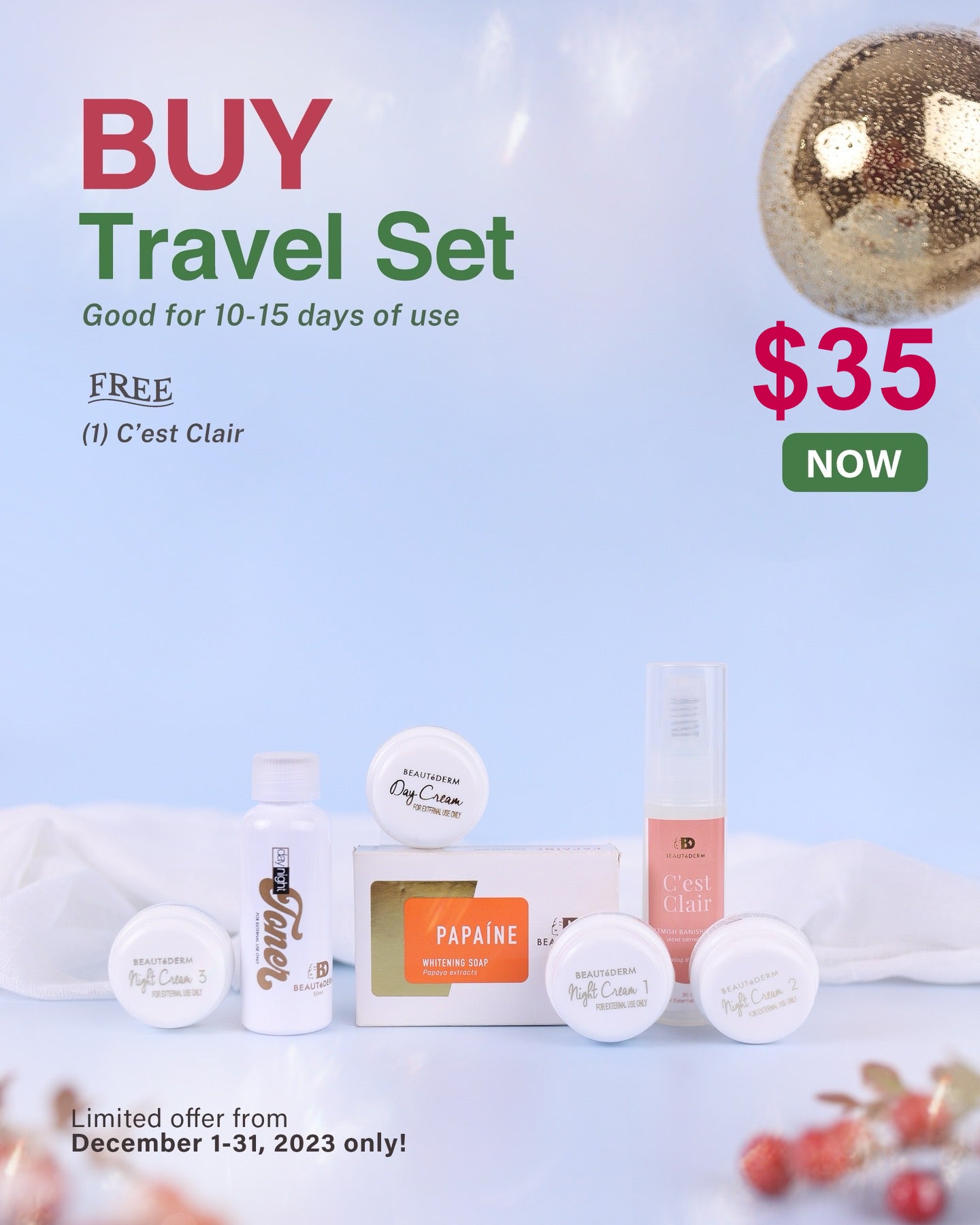 Travel Set* with FREE C’est Clair