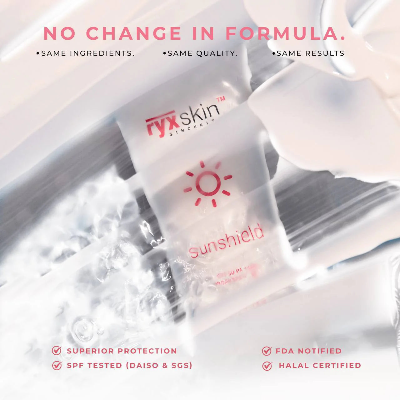 RyxSkin Sunshield SPF 50PA+++ Broad Spectrum 50ml
