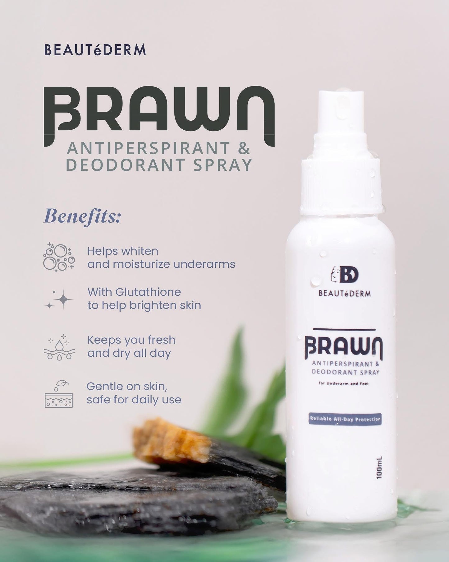 New and Improved Brawn Anti-Perspirant Spray 100ml BUY 1 TAKE 1 FREE