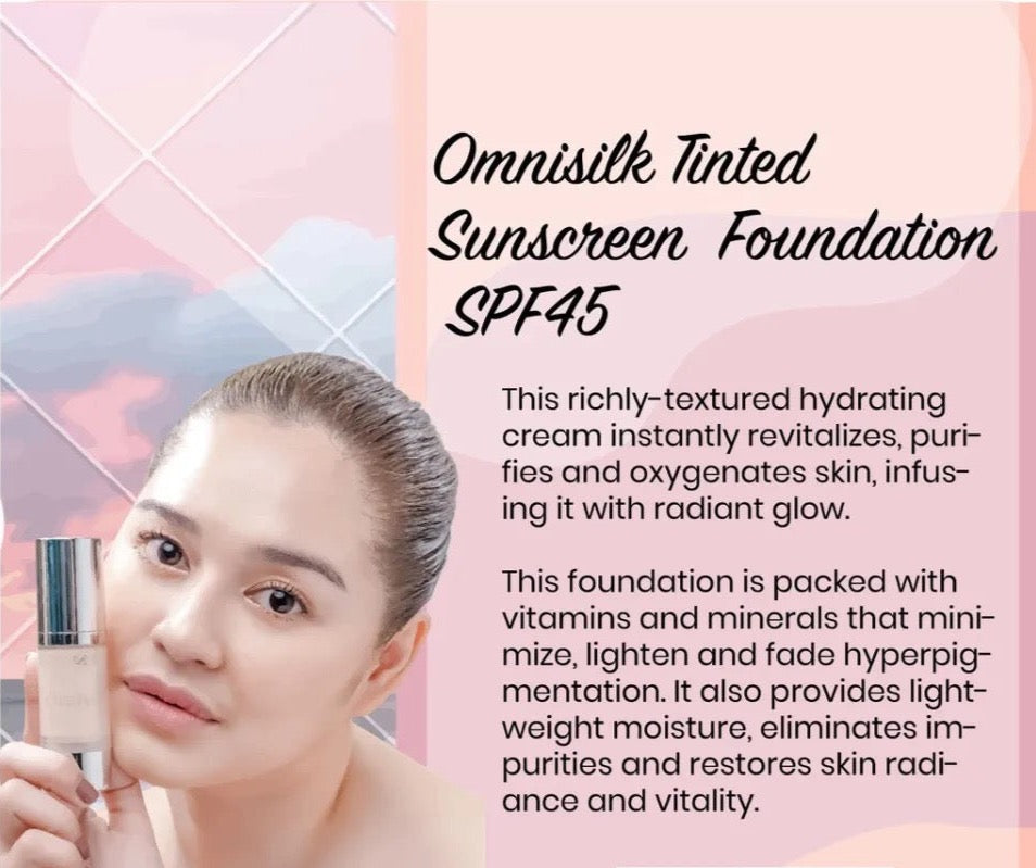 Dermbliss Omnisilk Tinted Sunscreen Foundation SPF 45 with Shea Butter