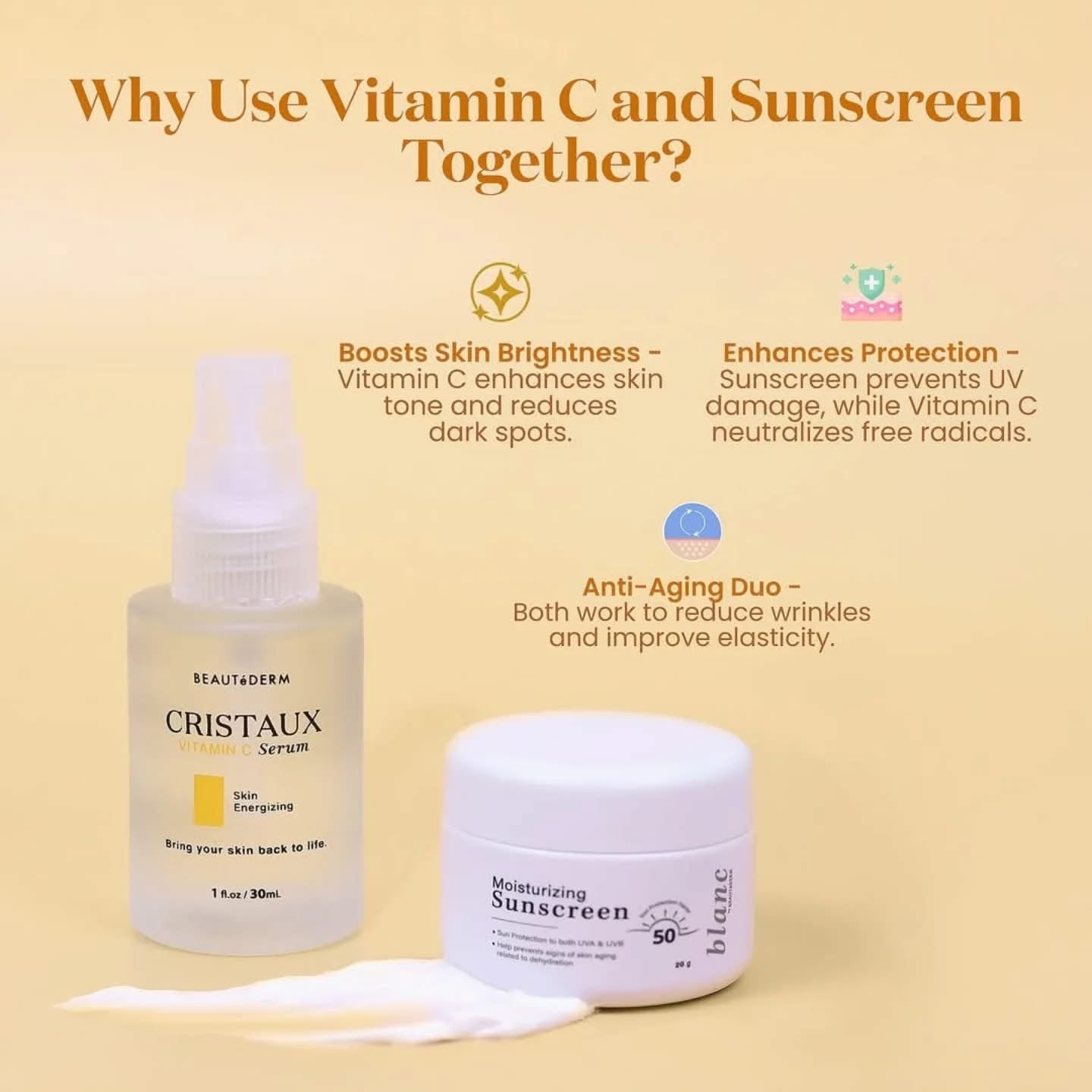 Cristaux Vitamin C Serum with FREE Day Cream 20gm