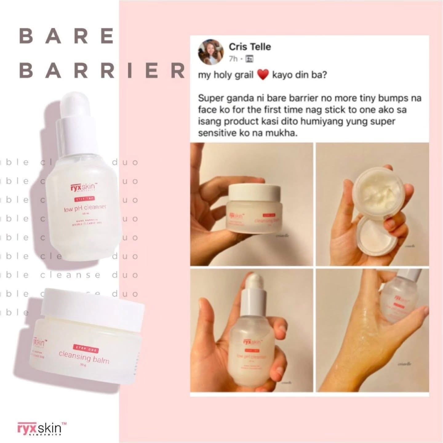 RYXSKIN BARE BARRIER, DOUBLE CLEANSED DUO