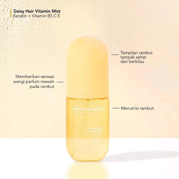 GRACE AND GLOW Daisy Hair Mist Sweet Scent & Silky Hair Perfume with Keratin 100ml