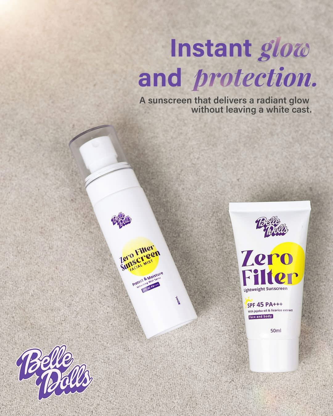 Belle Dolls Zero Filter Sunscreen Mist for Face and Body 80ml