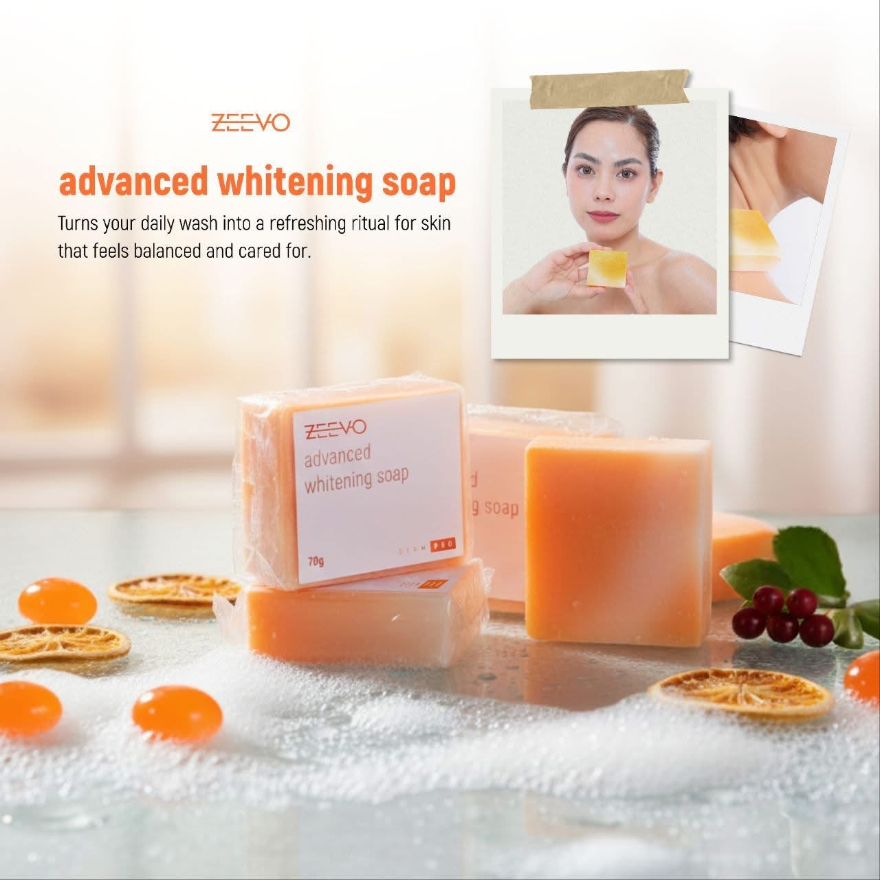 ZEEVO ADVANCED WHITENING SOAP 70gms