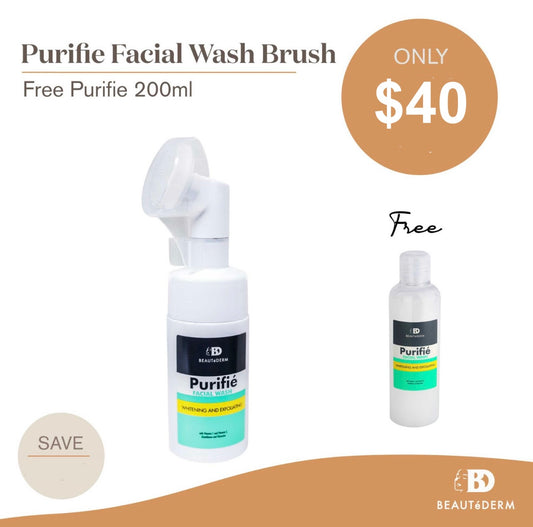 Purifié Facial Wash with Brush + FREE Purifié Refill 200ml