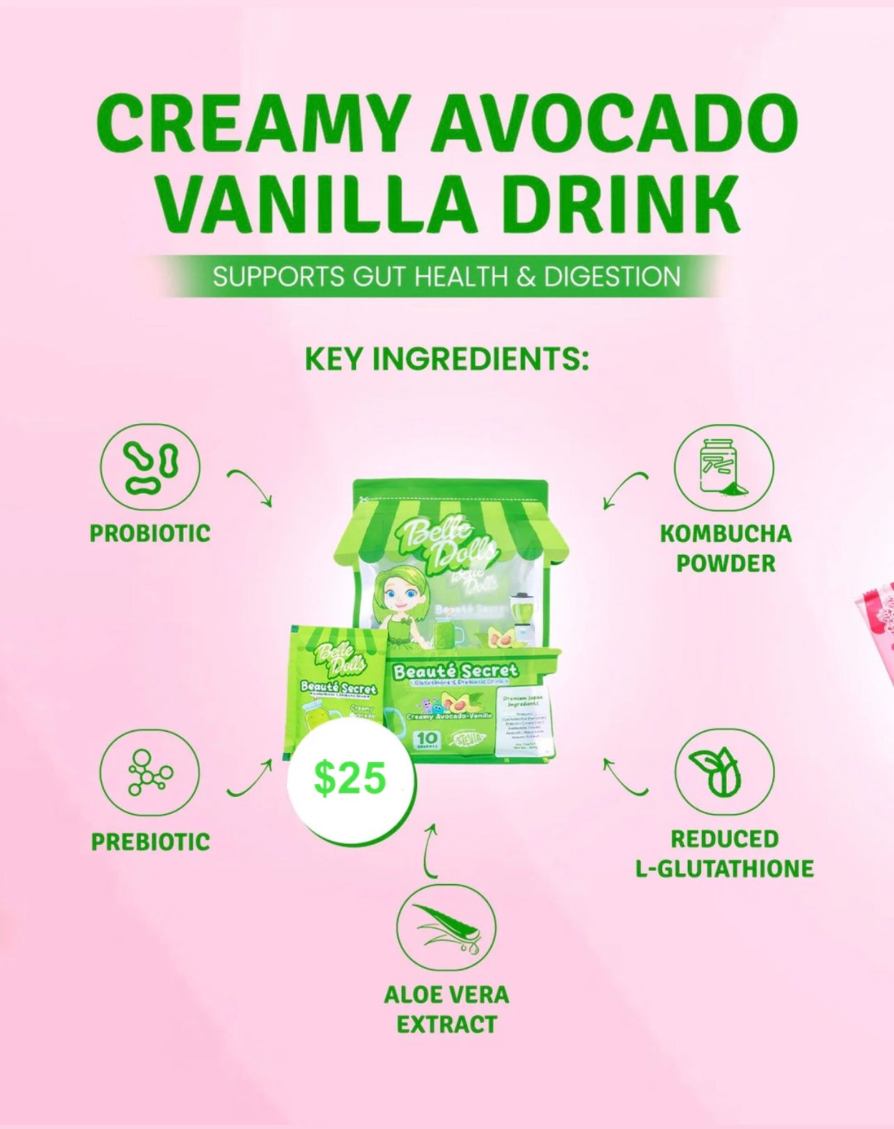 Belle Dolls Creamy Avocado-Vanilla Drink