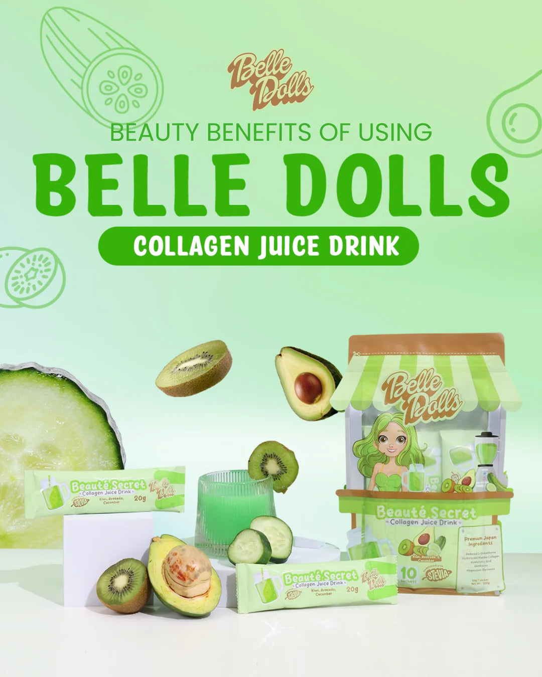 Belle Dolls Kiwi Avocado Juice Drink