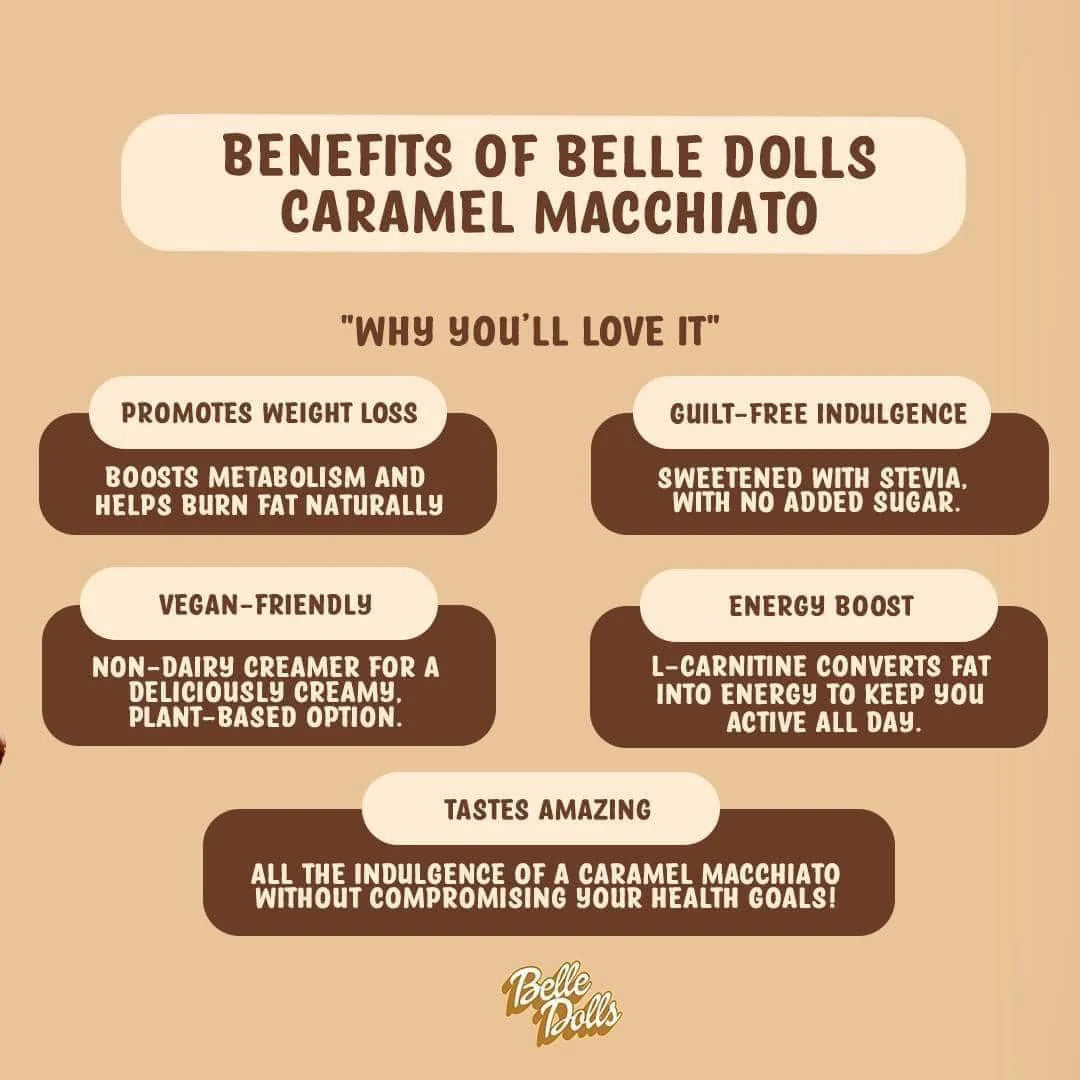 Belle Dolls Caramel Macchiato Healthy Coffee Drink