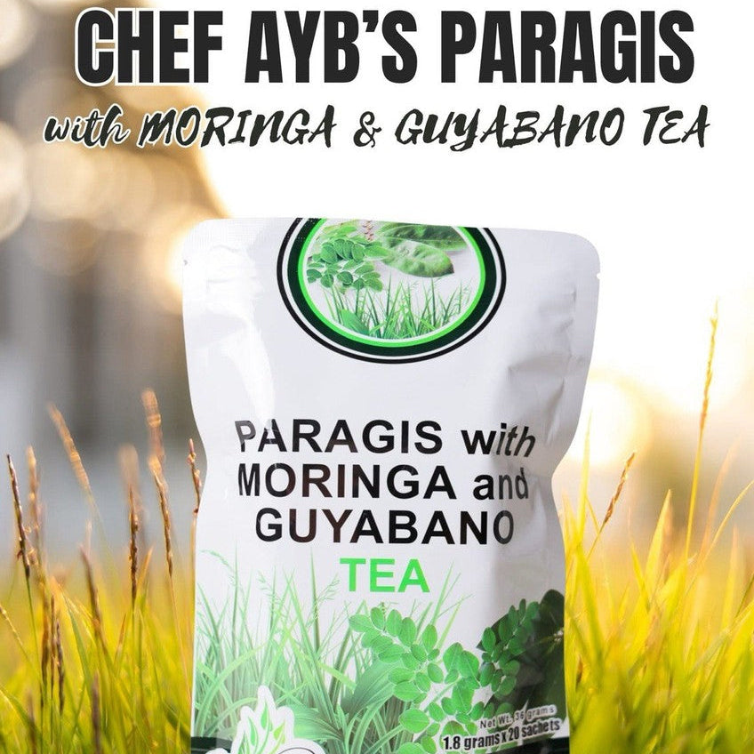Chef Ayb’s Paragis Guyabano with Moringa Tea 2-packs of 10 sachets per bag (20 sachets 1.8gms each total) Nourishing Herbal Blend for Wellness Support