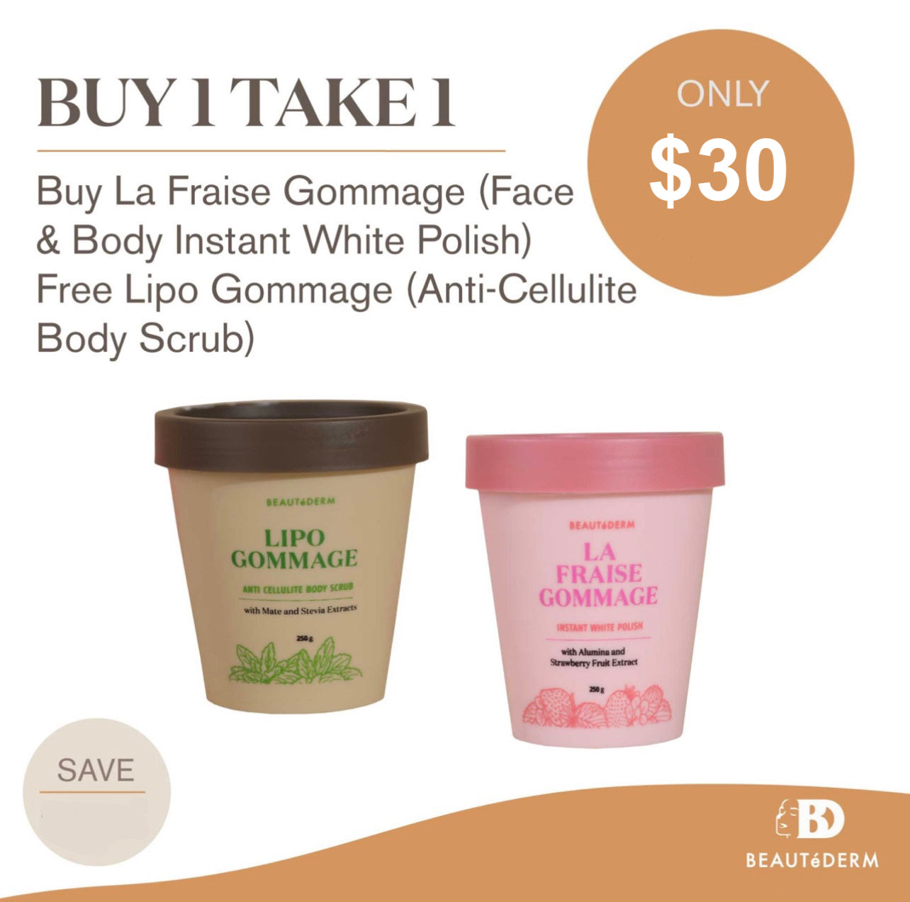 BUY La Fraise Gommage Face and Body Scrub GET Lipo Gommage FREE