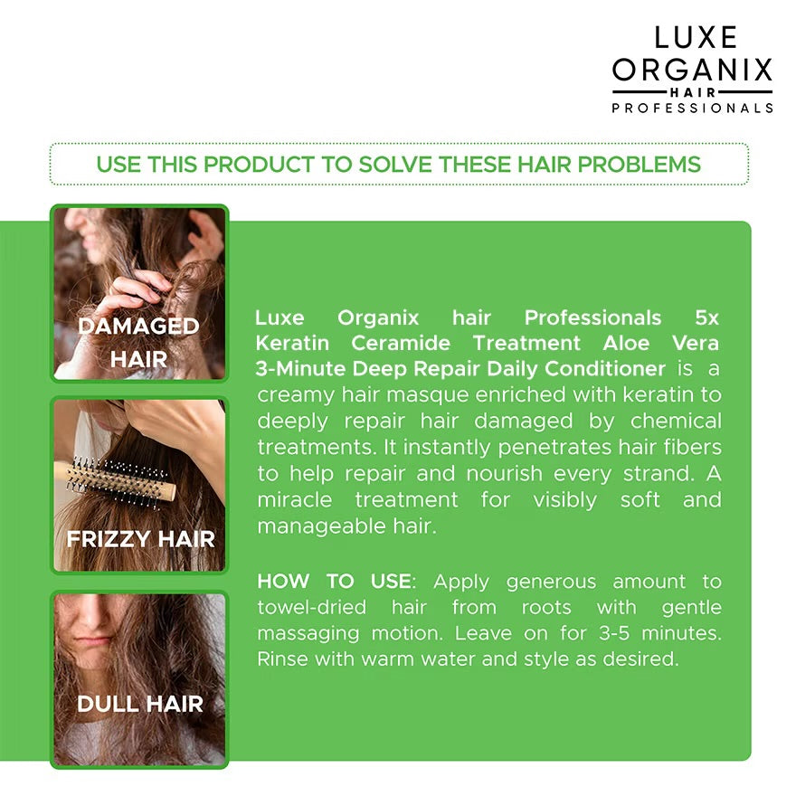 LUXE ORGANIX Keratin Aloe Vera Hair Conditioner Treatment 250ML BUY 1 GET 1 FREE