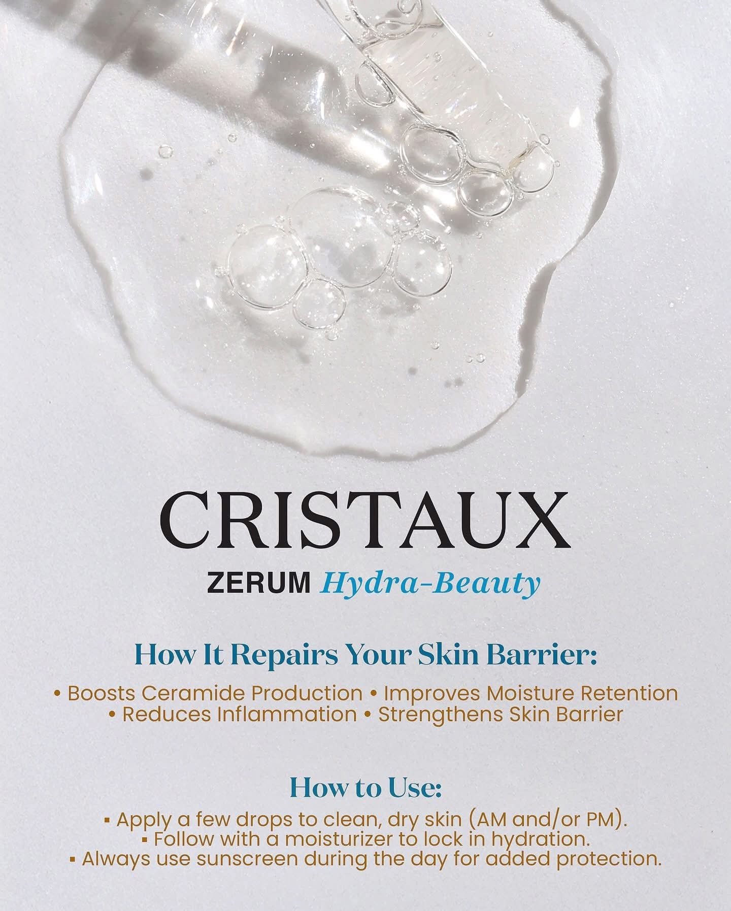 Cristaux Zerum Hydra-beauty Skin Brightening Serum with FREE  Skin Nourishing Cream (20gm)