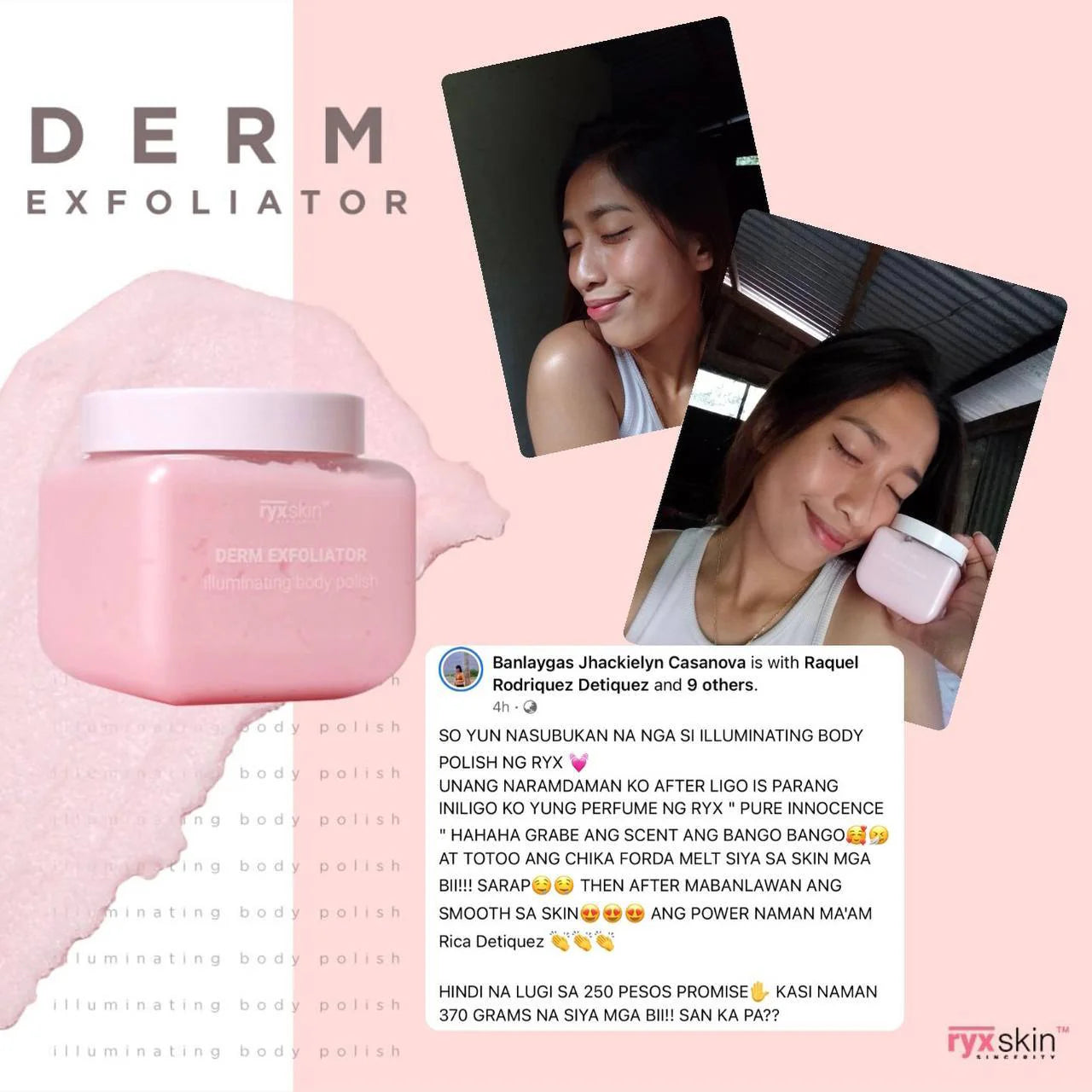 RYXSKIN SINCERITY DERM EXFOLIATOR ILLUMINATING BODY POLISH