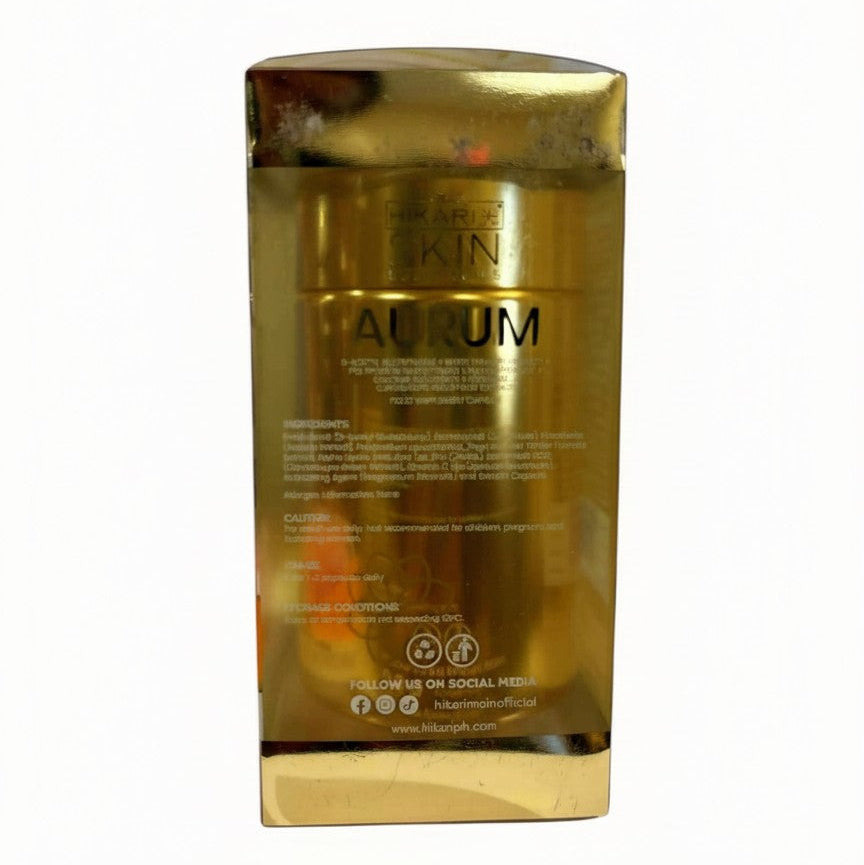 Hikari Skin Essentials AURUM S-Acetyl Gluta Antioxidant Complex with Sakura, White Tomato & Ceramide - Skin Support Supplement - 30 capsules