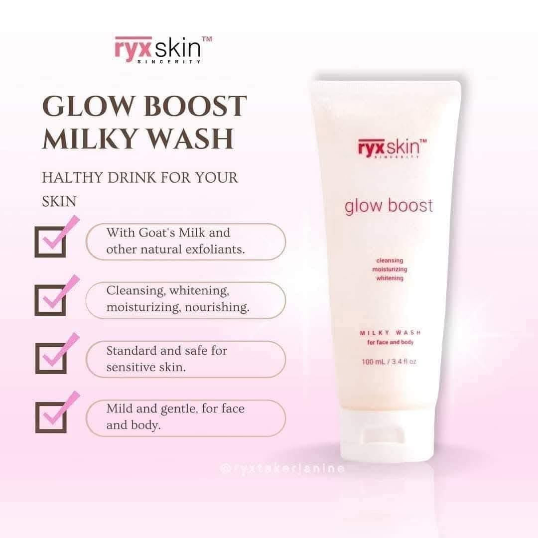RYXSKIN GLOW BOOST MILKY FACE AND BODY WASH 120 ML