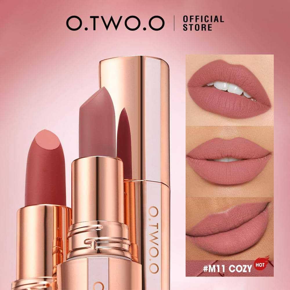 O.TWO.O Powder Matte, Transfer-Proof, Waterproof, 24-hour Intense Color Lipstick