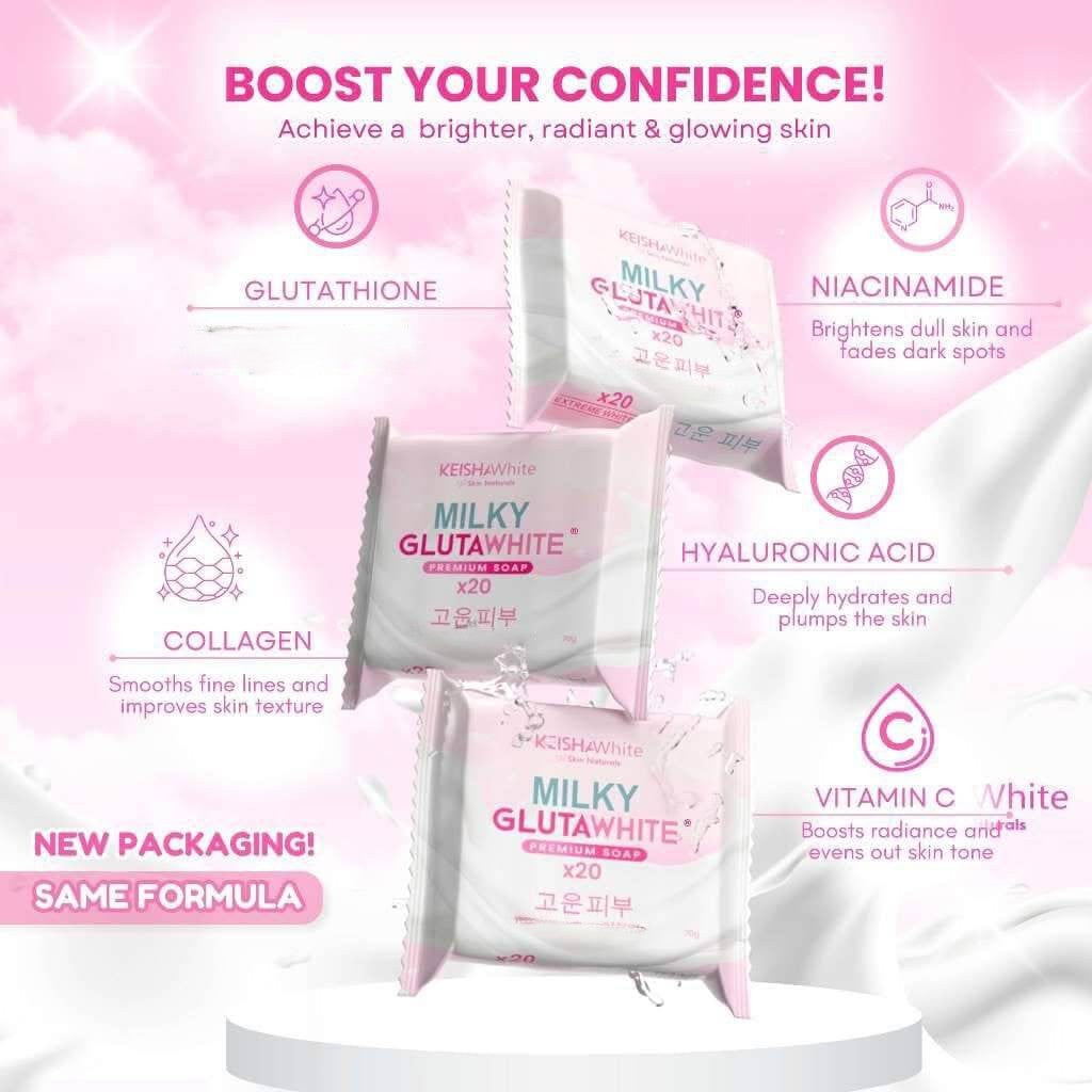 KEISHA White Skin Naturals Milky GlutaWhite Premium Soap 70gms
