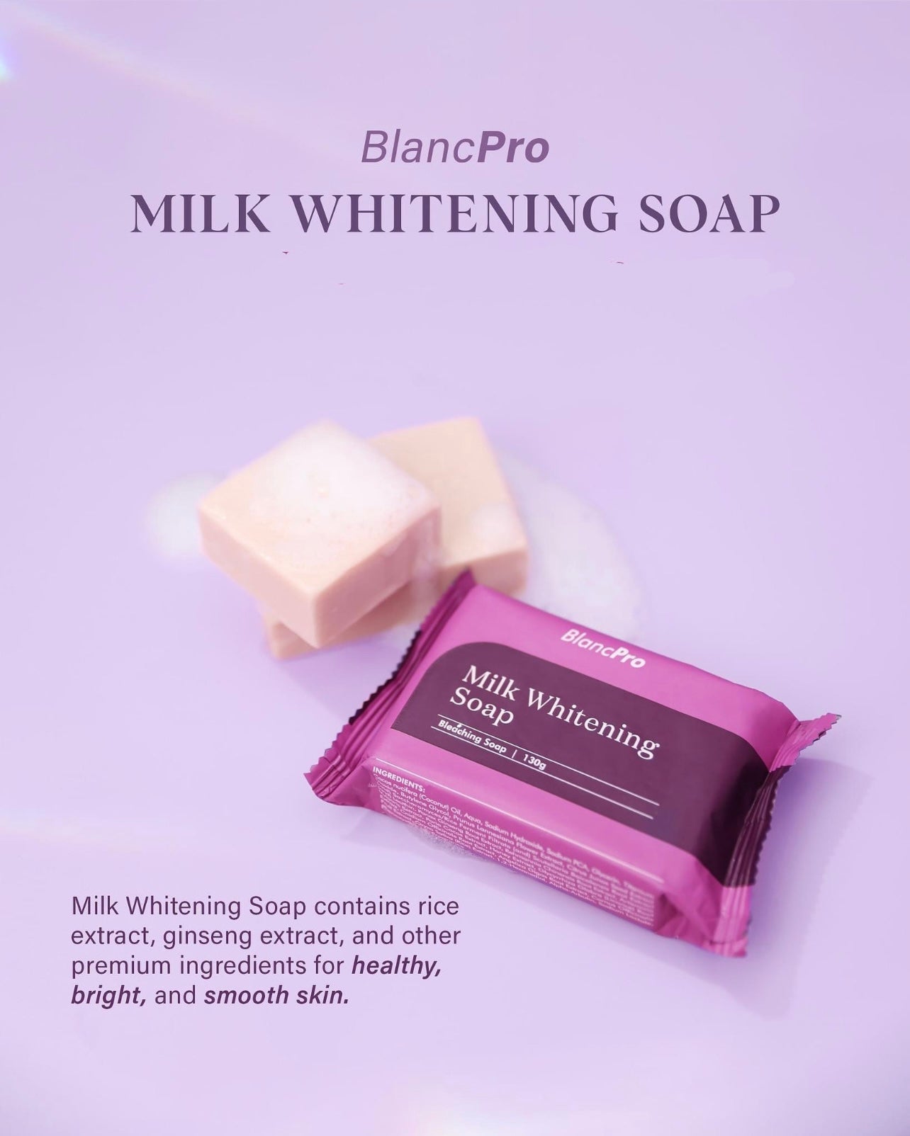 BlancPRO Milk Whitening Bar Soap 70 grams or 130 grams