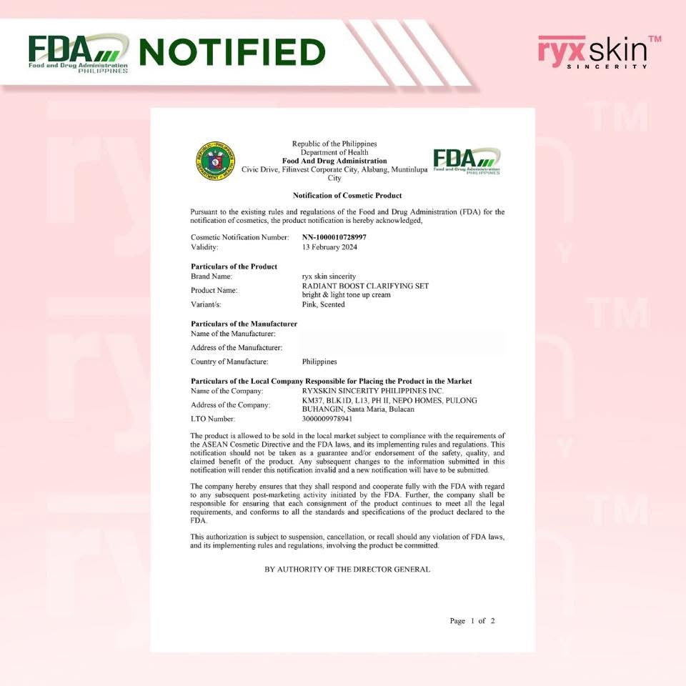 RYXSKIN RADIANT BOOST CLARIFYING SET