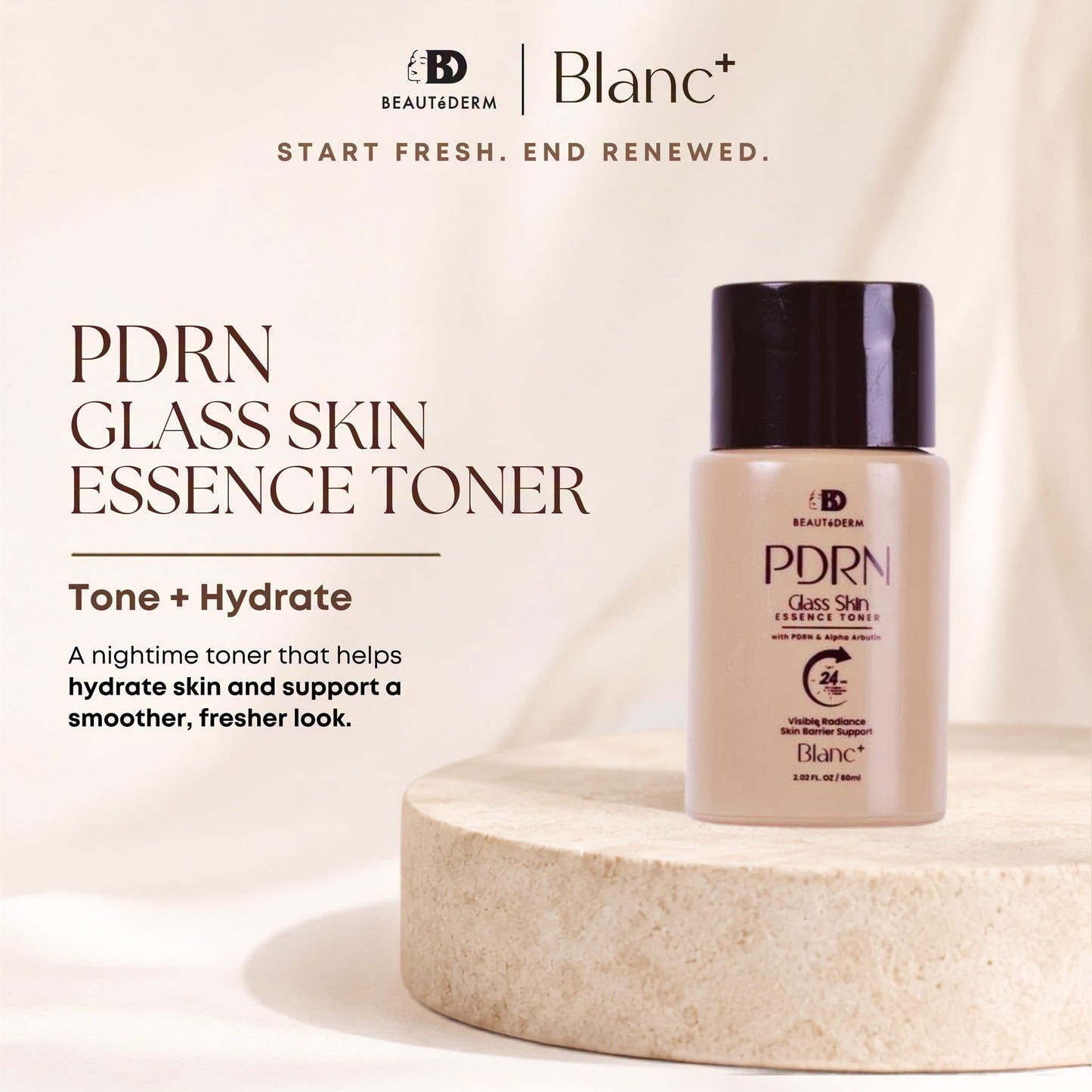 Blanc+ PDRN Glass Skin Essence Toner 60ml