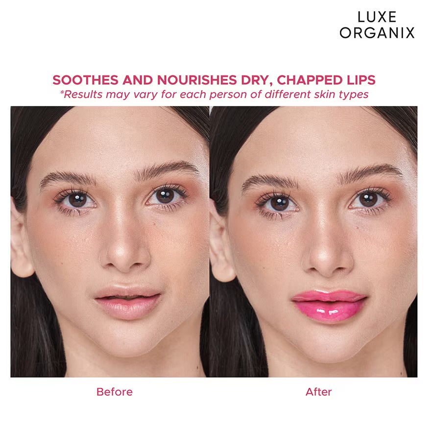LUXE ORGANIX Panthenol Therapy 24hr Lip Serum Tinted Lip Essence Berry Glaze 10g