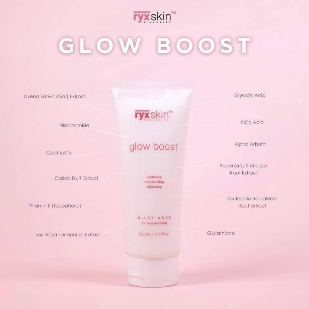 RYXSKIN GLOW BOOST MILKY FACE AND BODY WASH 120 ML