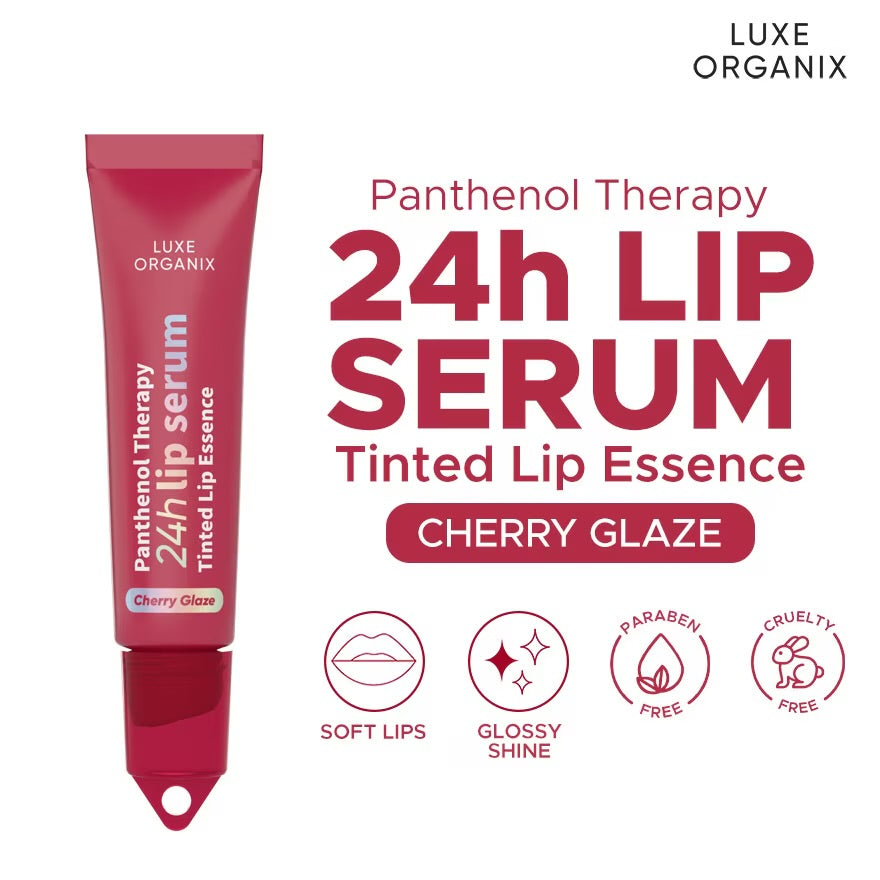 LUXE ORGANIX Panthenol Therapy 24H Lip Serum Tinted Lip Essence Cherry Glaze 10G