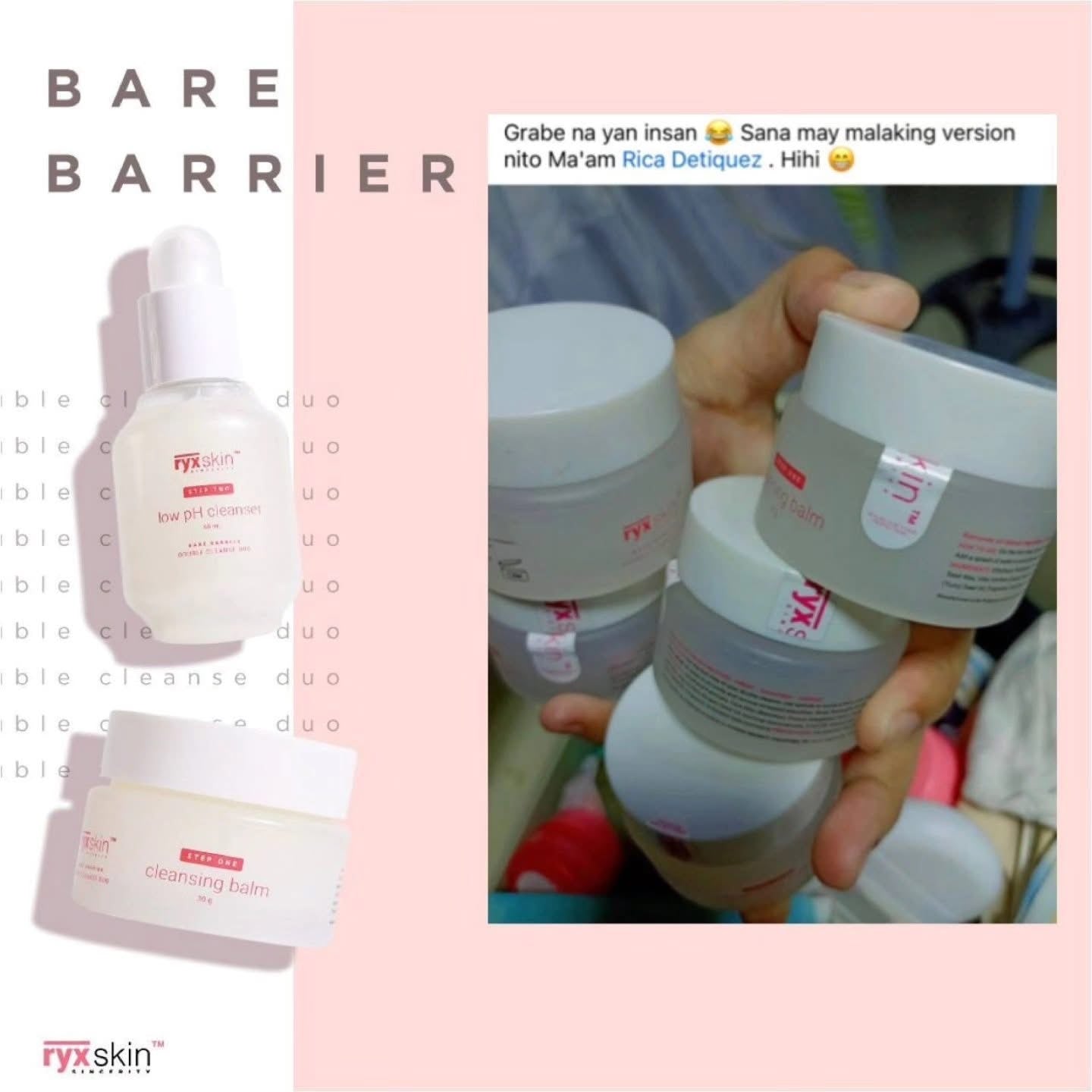 RYXSKIN BARE BARRIER, DOUBLE CLEANSED DUO