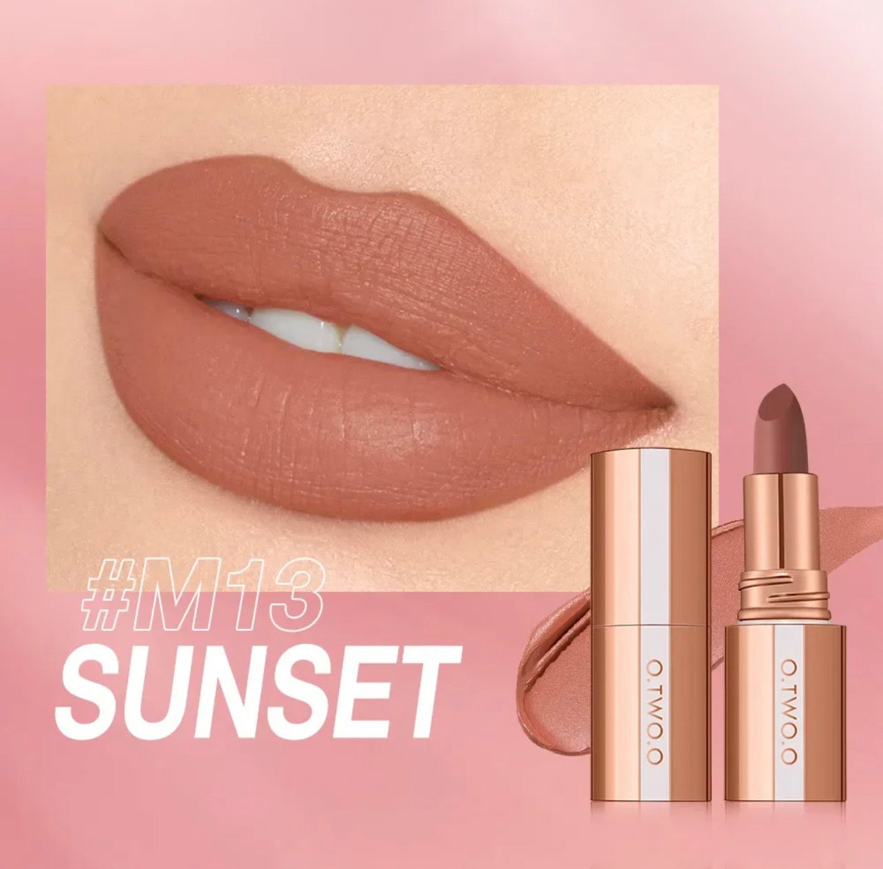 O.TWO.O Powder Matte, Transfer-Proof, Waterproof, 24-hour Intense Color Lipstick