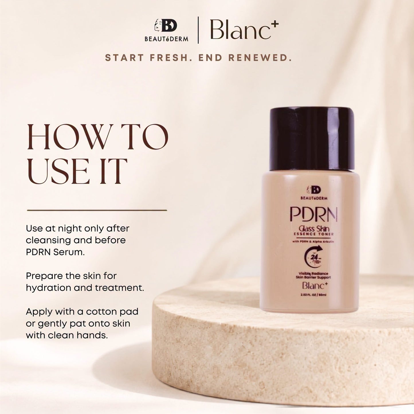 Blanc+ PDRN Glass Skin Essence Toner 60ml