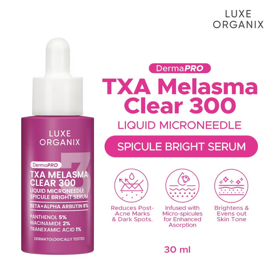 LUXE ORGANIX DermaPRO TXA Clear Microneedle Spicule Bright Serum  30ml