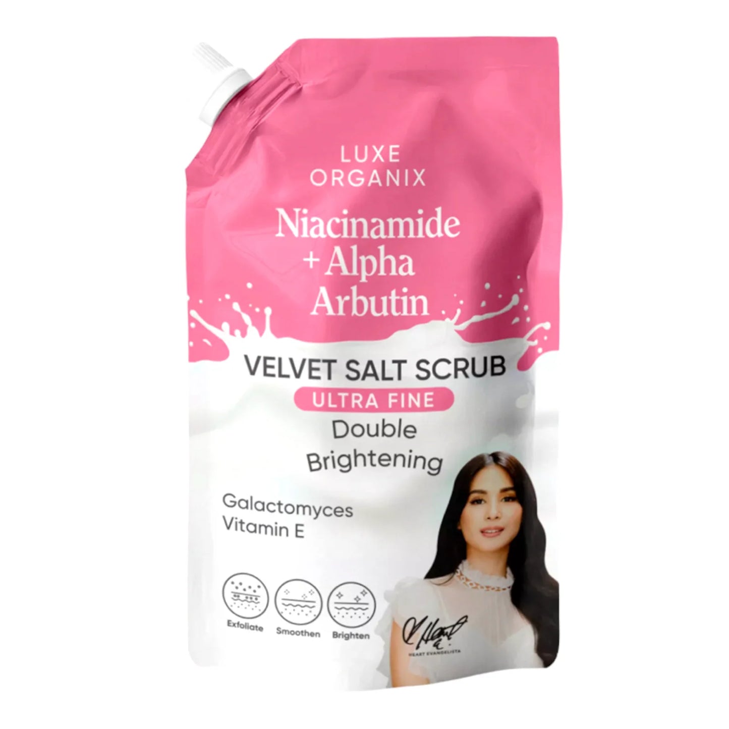 LUXE ORGANIX - Niacinamide + Alpha Arbutin Velvet Salt Scrub Double Brightening 300G - ( PINK )