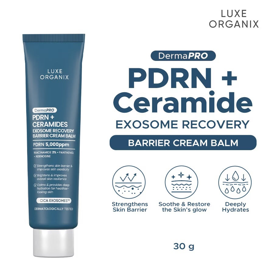 LUXE ORGANIX DermaPRO PDRN + Ceramides Exosome Recovery Barrier Cream Balm 30g
