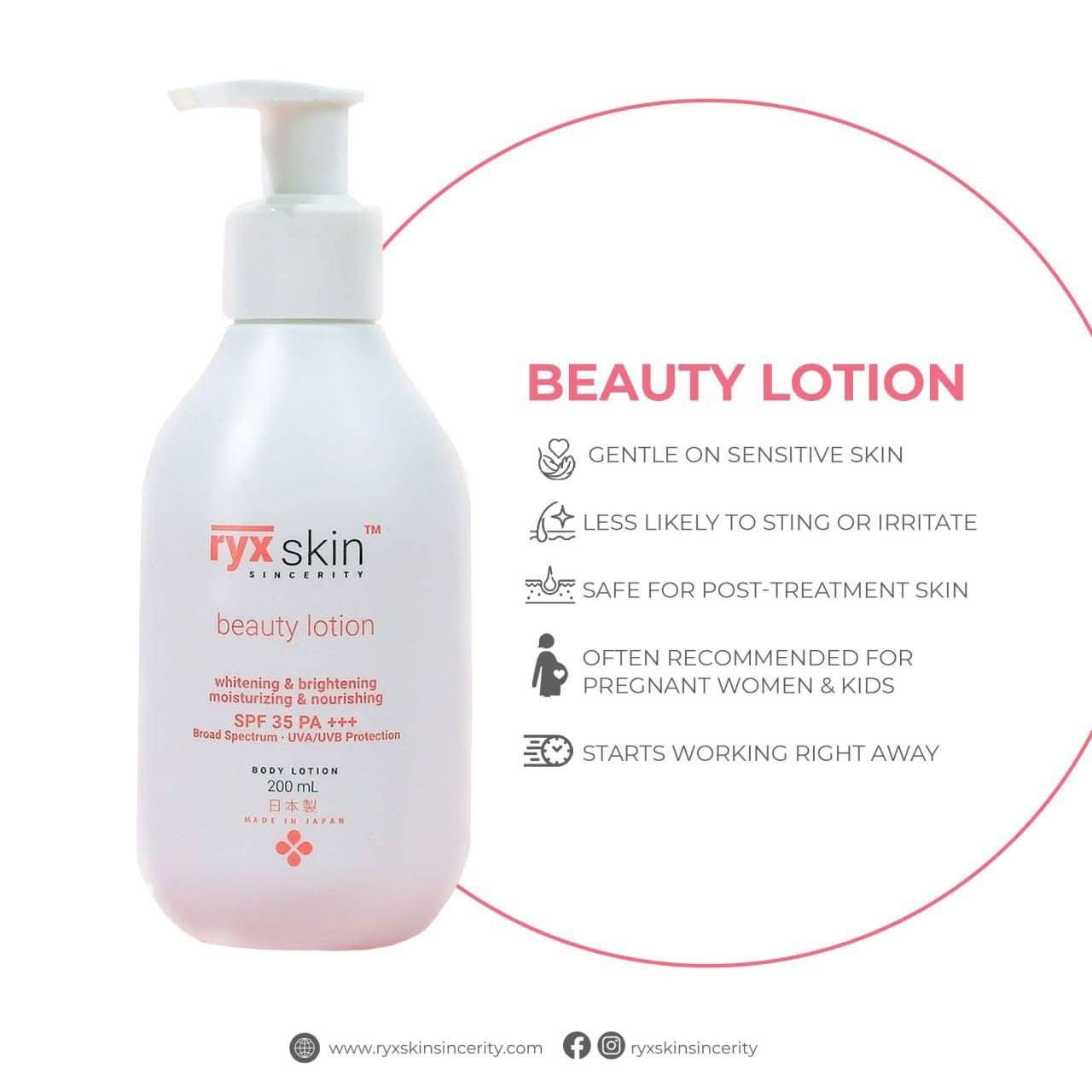 RyxSkin Sincerity Beauty Lotion SPF 35 PA+++ 200 ml