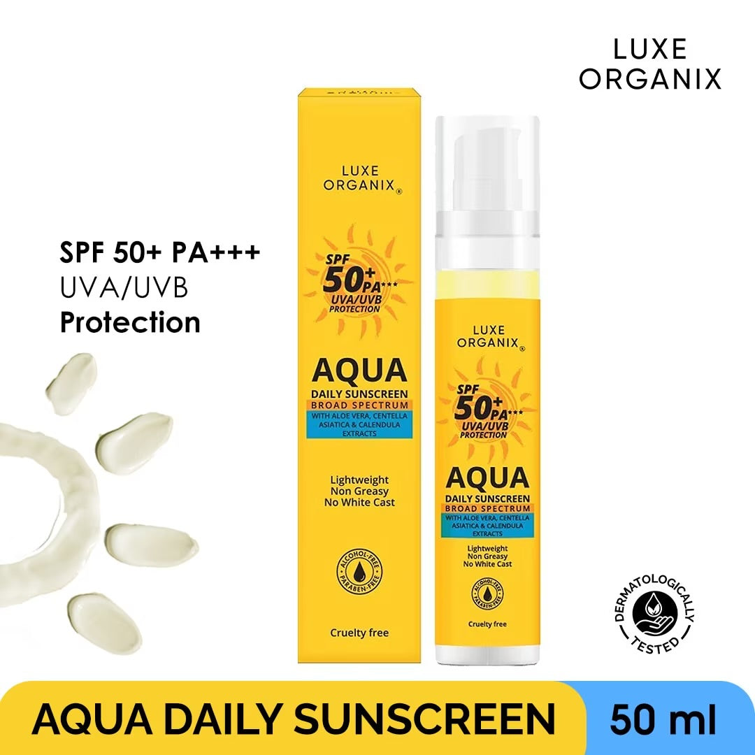 LUXE ORGANIX Aqua Daily Sunscreen SPF50+ PA*** UVA/UVB Protection 50ml