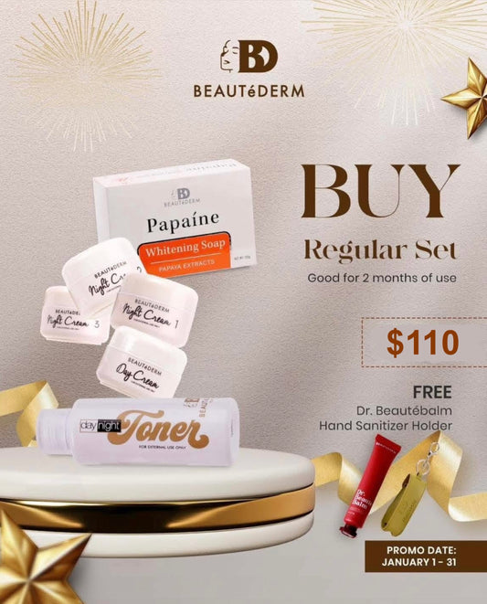 Regular Skincare Set* with 60ml Toner with FREE Beaute Balm and Hand Sanitizer Holder