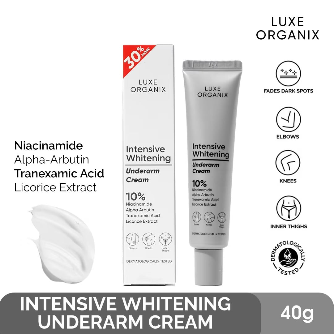 LUXE ORGANIX Intensive Brightening Underarm Cream 10% Niacinamide 30g