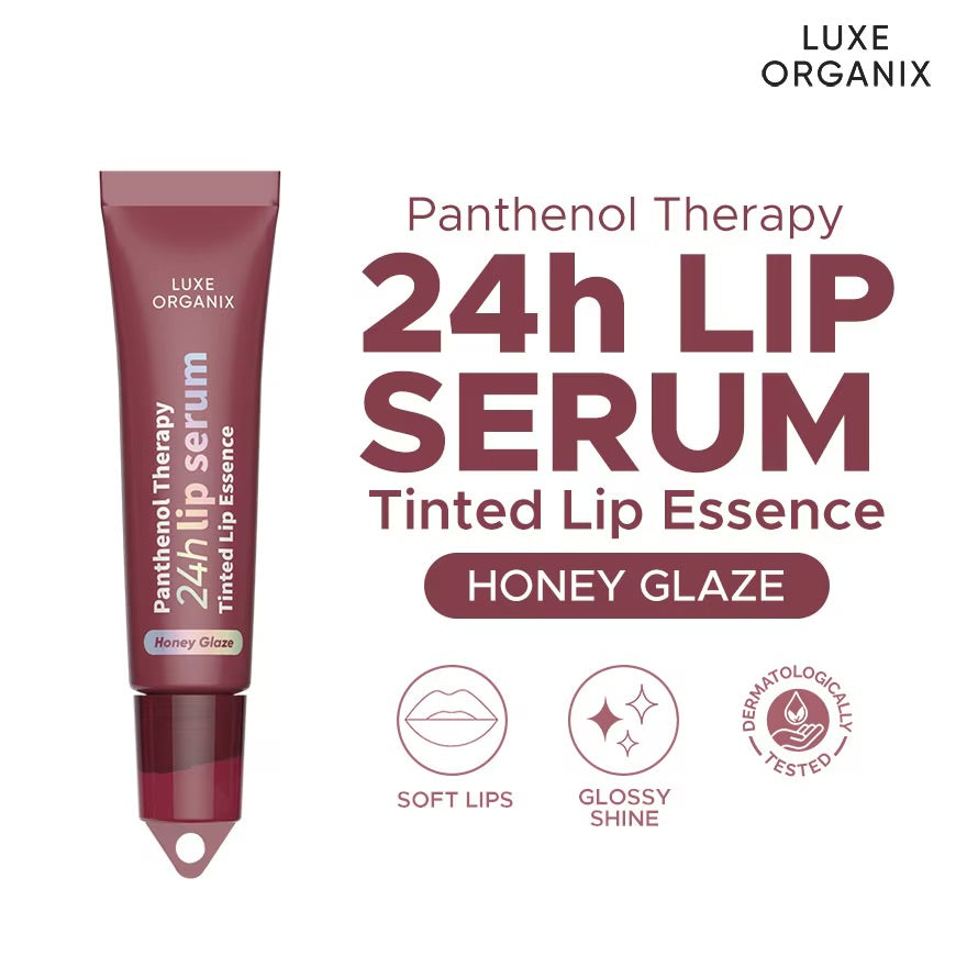 LUXE ORGANIX Panthenol Therapy 24H Lip Serum Tinted Lip Essence Honey Glaze 10G