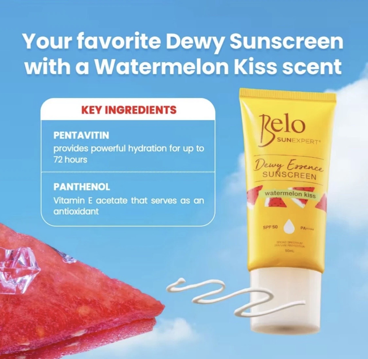 Belo Essentials - SunExpert Dewy Essence Watermelon SPF50 50mL