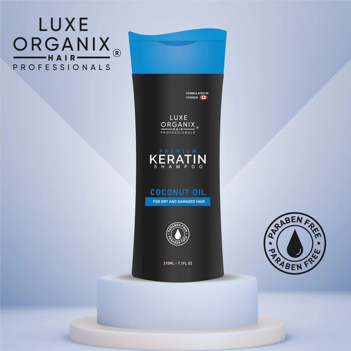 LUXE ORGANIX Keratin Treatment Virgin Coconut Oil 250ml with Luxe Organix Premium Keratin Virgin Coconut Oil Shampoo 210ml