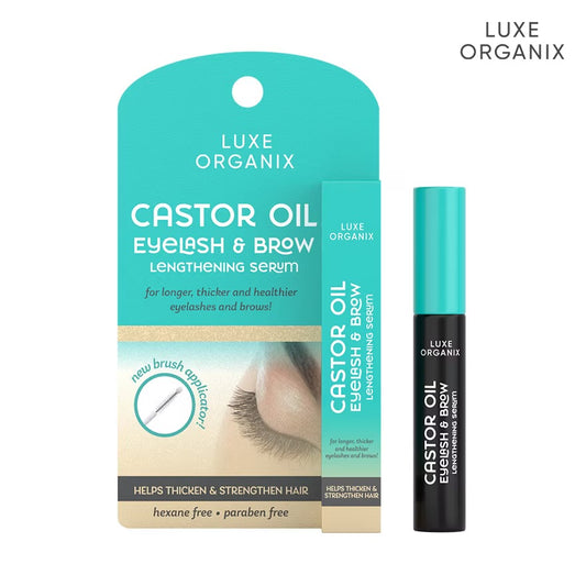 LUXE ORGANIX Castor Oil Dual Tip Eyelash & Brow Growth Serum 12ml