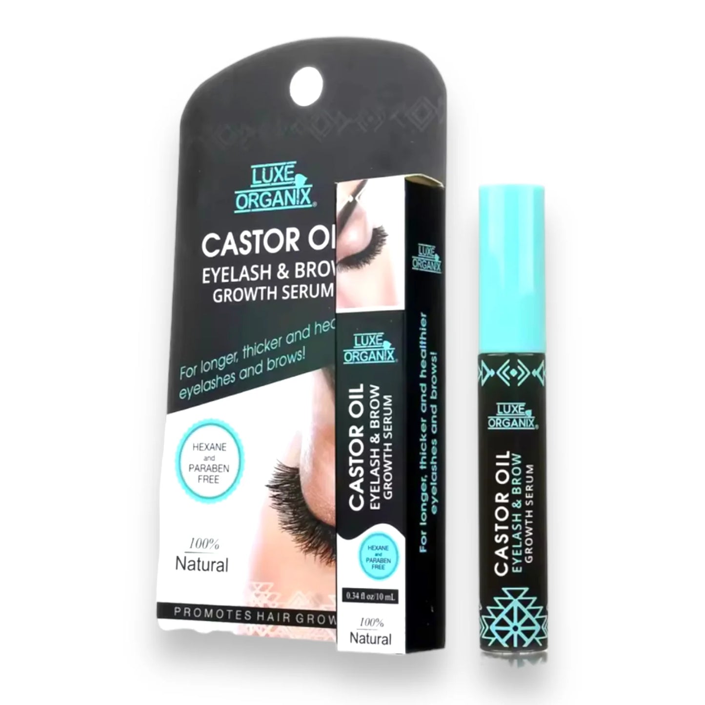 LUXE ORGANIX Castor Oil Dual Tip Eyelash and Brow Lengthening Serum 18ml