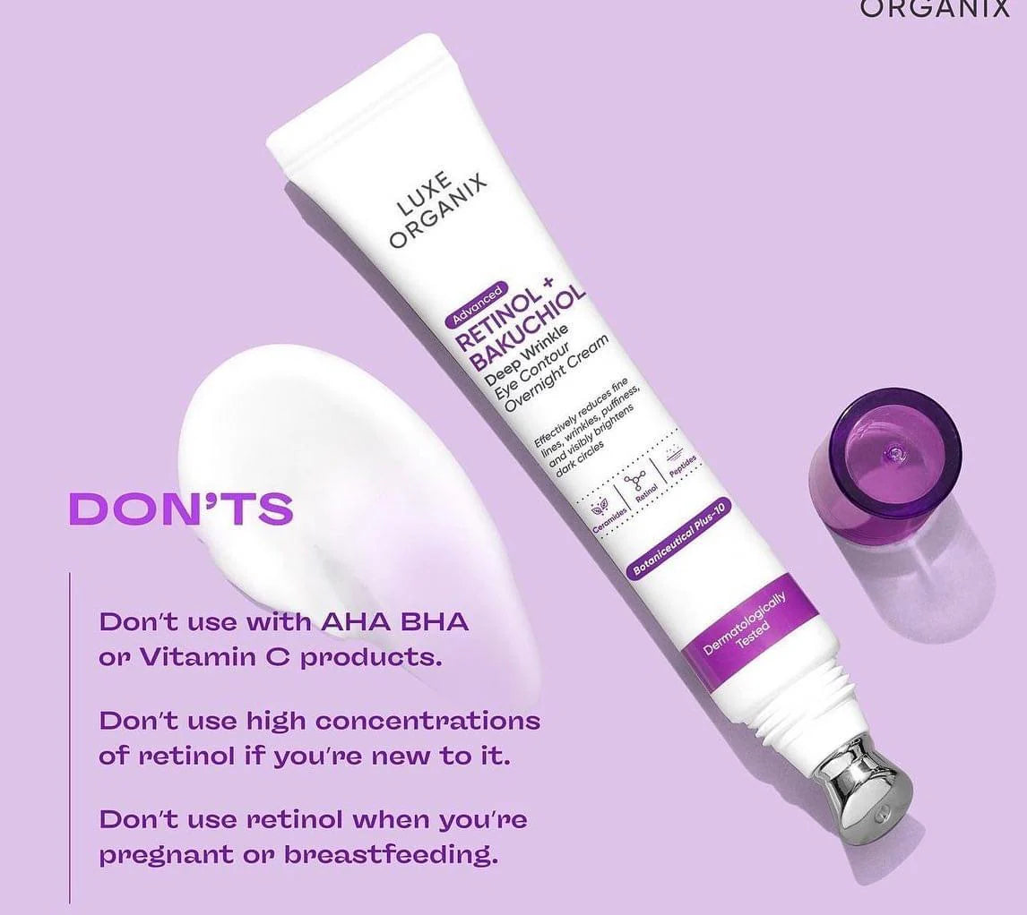 LUXE ORGANIX Retinol + Bakuchiol Overnight Glow Gentle Cream 30g