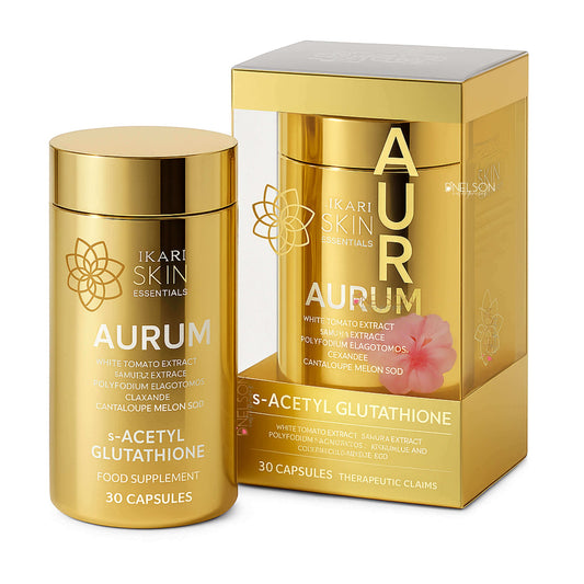 Hikari Skin Essentials AURUM S-Acetyl Gluta Antioxidant Complex with Sakura, White Tomato & Ceramide - Skin Support Supplement - 30 capsules