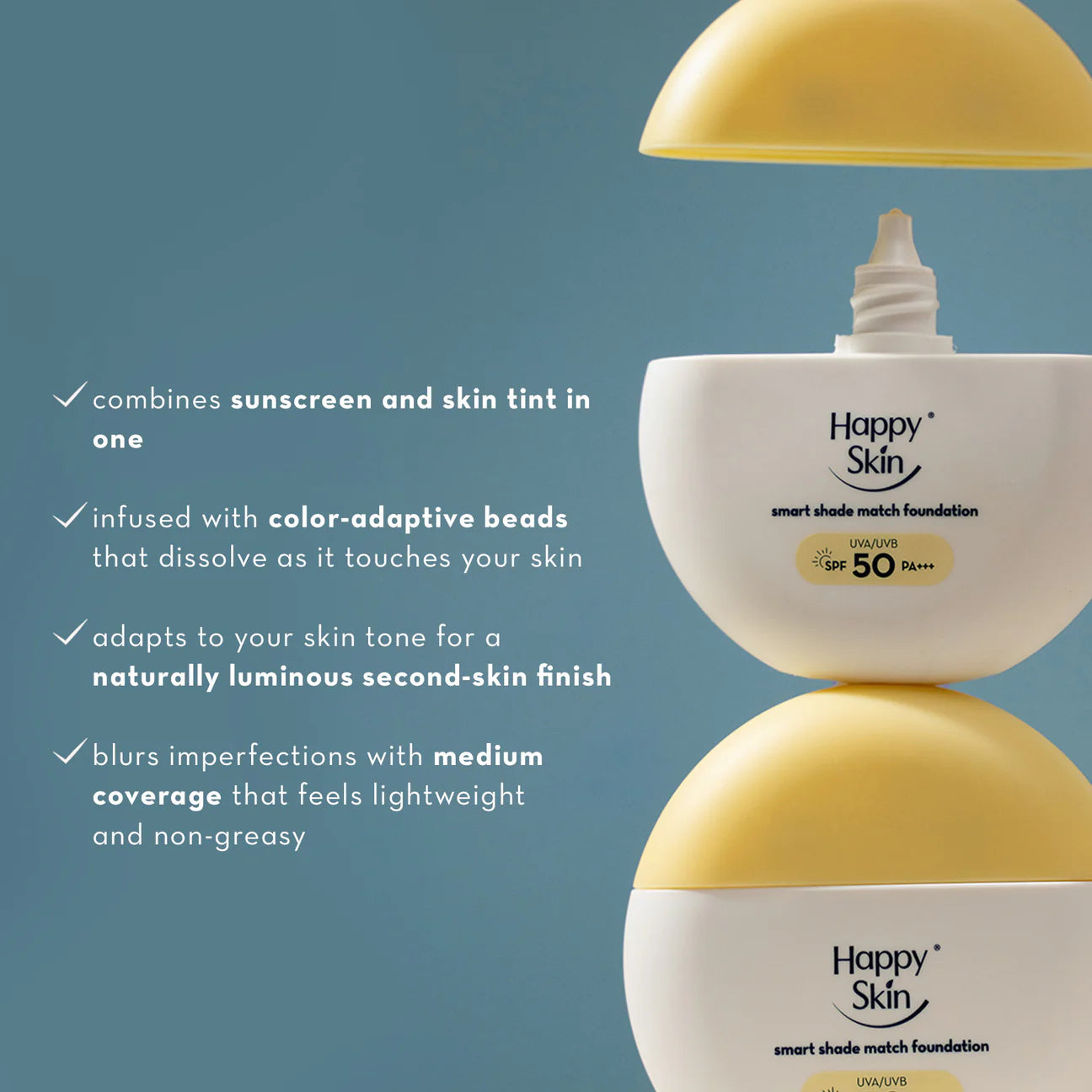 HAPPY SKIN Smart Shade Match Foundation SPF 50 PA+++