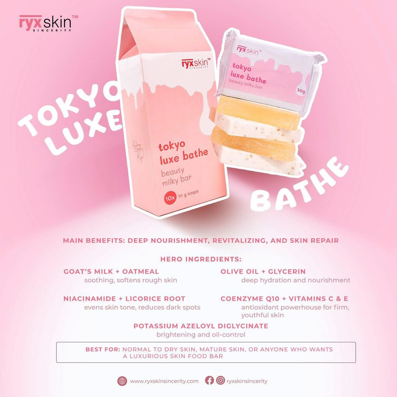 TOKYO LUXE BATHE BY RXYSKIN 10-pack of 70gms