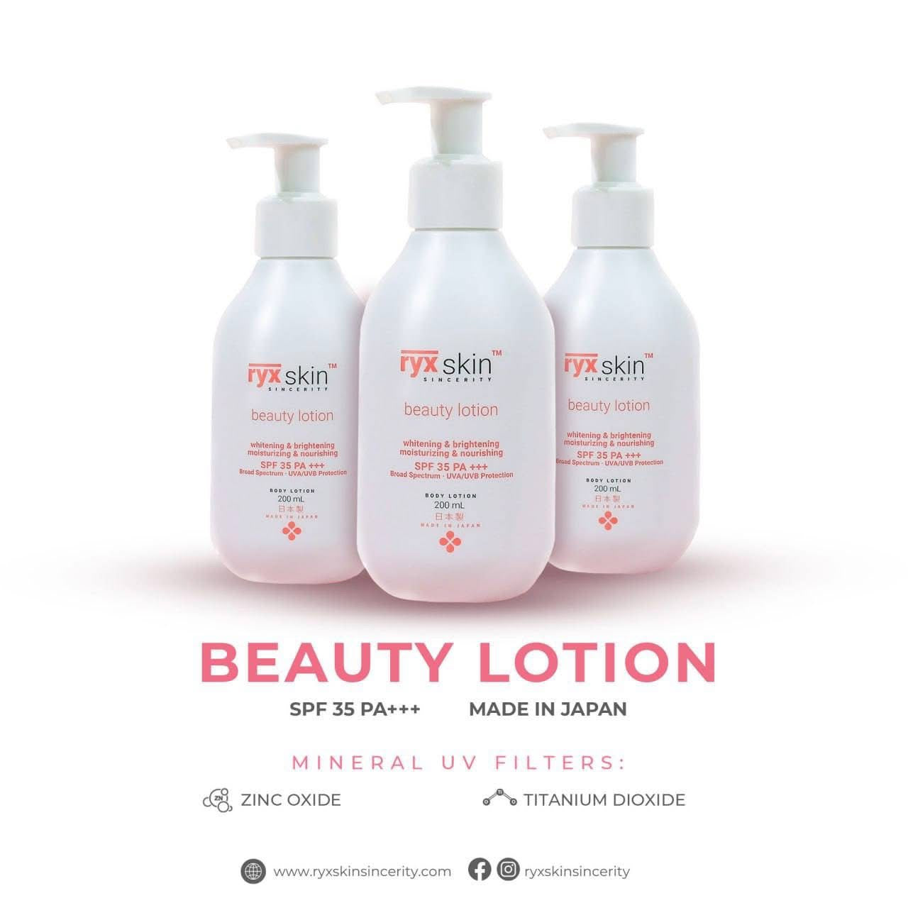 RyxSkin Sincerity Beauty Lotion SPF 35 PA+++ 200 ml