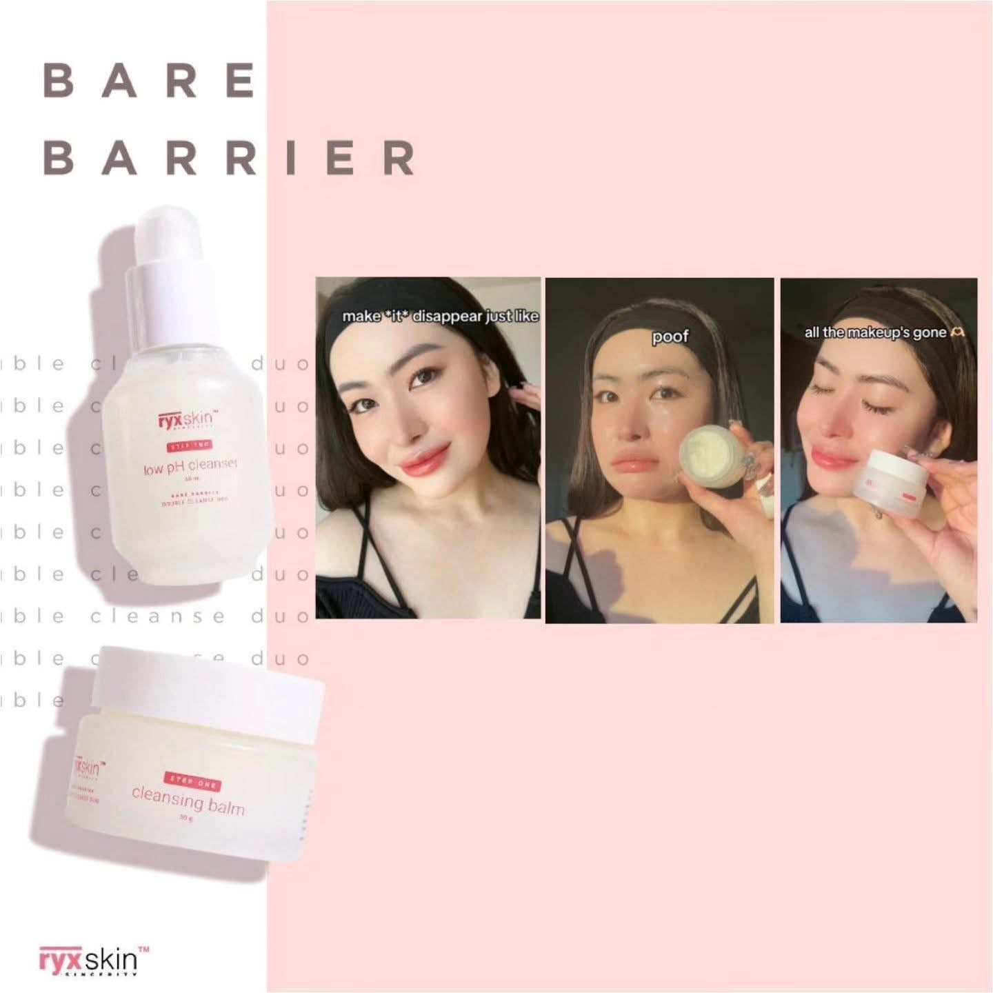 RYXSKIN BARE BARRIER, DOUBLE CLEANSED DUO
