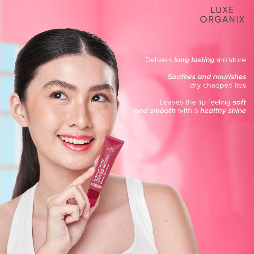LUXE ORGANIX Panthenol Therapy 24H Lip Serum Tinted Lip Essence Cherry Glaze 10G